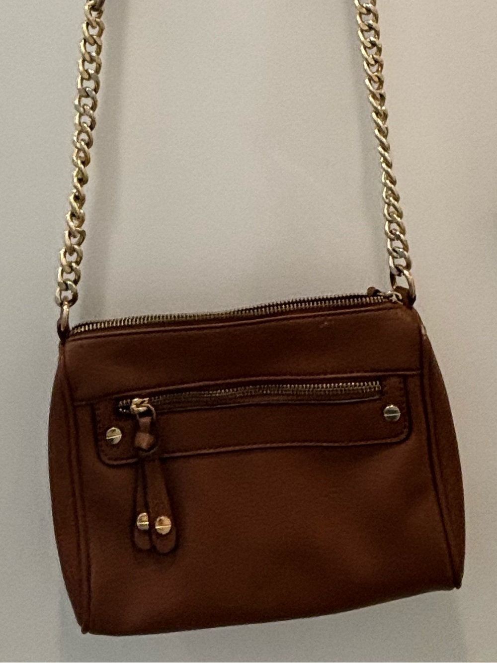 Classic Brown Crossbody Shoulder Bag with Chain Strap